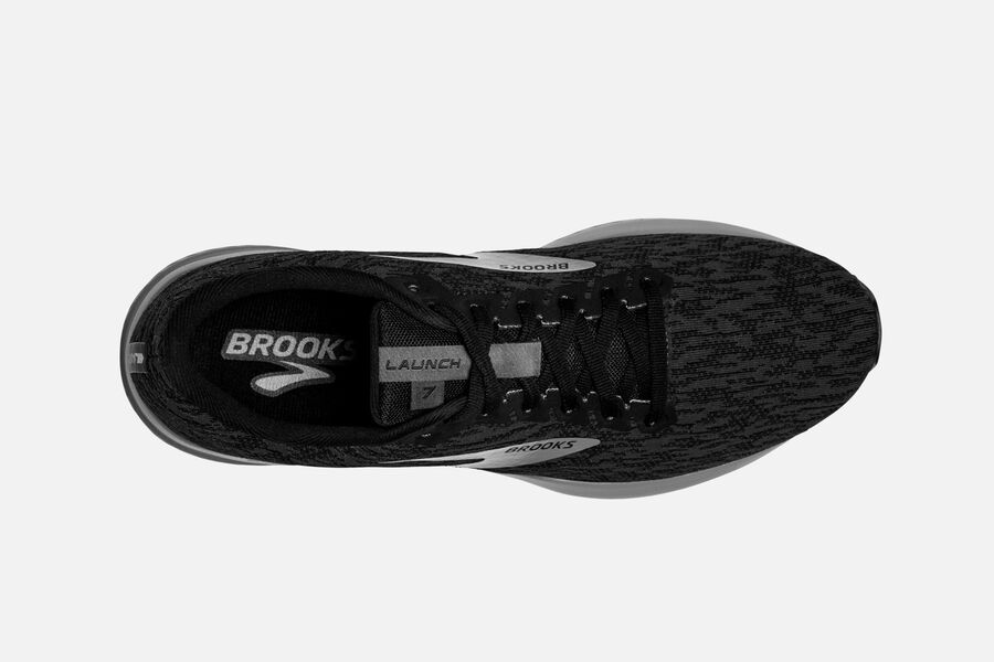 Brooks Running Shoes Mens Black/Grey - Launch 7 Road - 2375-RJQYK